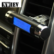 NWIEV стайлинга автомобилей центральная консоль воздуха на выходе термометр электронные часы для Mercedes W203 W204 BMW E90 F30 F10 Volvo XC60 XC90