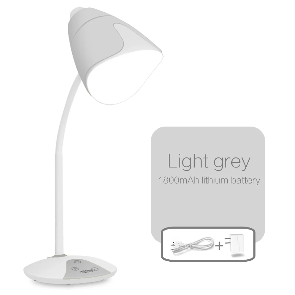 Interruptor de Toque Proteção para os Olhos Lâmpada de Mesa com Luz Candeeiro de Mesa Levou Cores Flexo Leitura Noturna Dimmer Usb Recarregável Lâmpadas Luz 3 6 Luminária de mesa