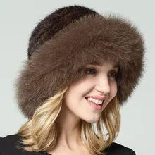 Autumn and winter women's real mink fur hat fox Russian sun hat Fashion warm natural fur mink and fox fur knitted Beanies цена Autumn and winter women's real mink fur hat fox Russian sun hat Fashion warm natural fur mink and fox fur knitted Beanies цены онлайн