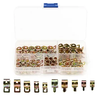 

75Pcs 6-10mm Q673B Zinc Coat Pipe Clamps Vacuum Spring Fuel Oil Water CPU Hose Clip Pipe Tube for Band Clamp Metal Fastener