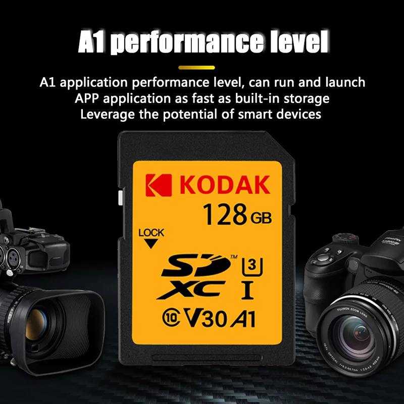 Sd-карта Kodak 64 Гб карта памяти 128 ГБ SDXC U3 V30 carte sd для sony Canon Nikon micro SLR цифровая камера cartao de memoria