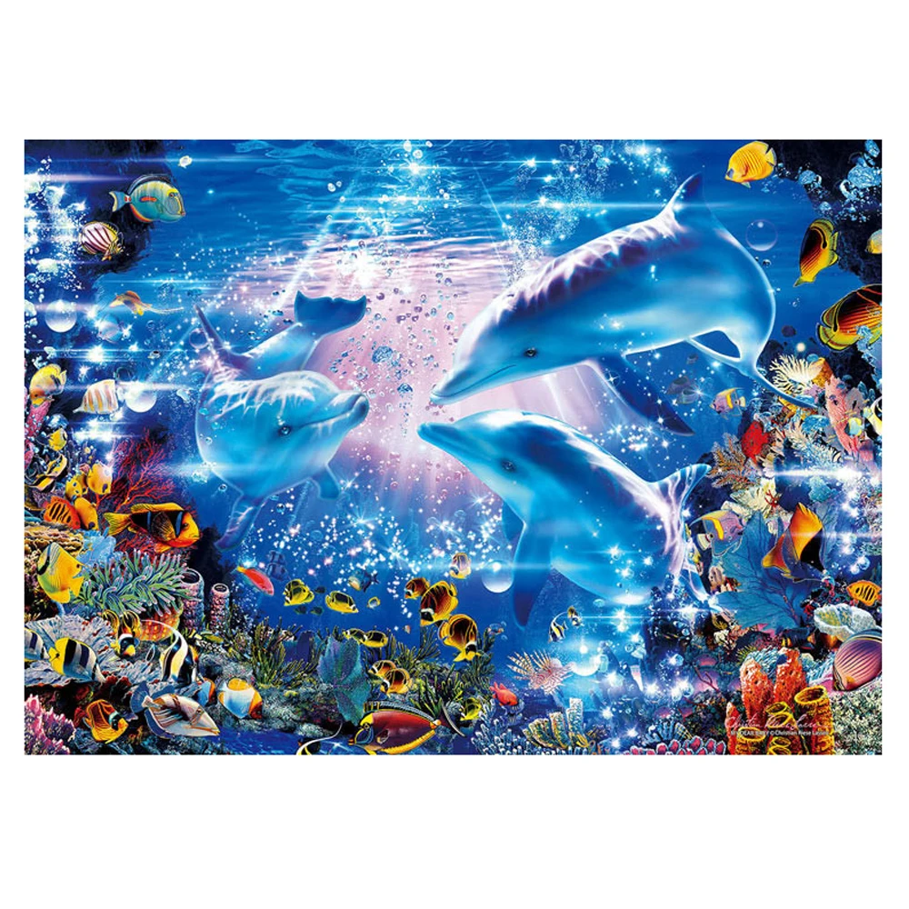 

DIY diamond painting sea world dolphin full diamond embroidery Marine life Coral diamond Mosaic fish cross stitch sea fish decor