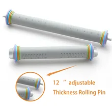 Icozzier 8/12 дюймов Регулируемая силиконовая Скалка с коврик для теста тесто ролик с 4 съемными регулируемыми толстыми кольцами