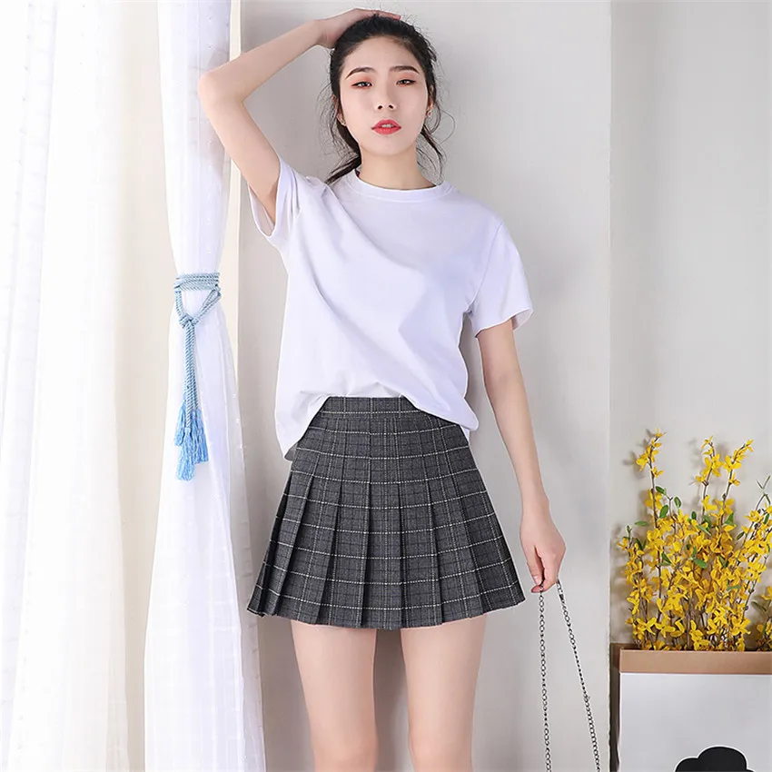 

Юбка-мини в клетку Gowyimmes, Весенняя плиссированная юбка с высокой талией, для косплея, PD263, 2019