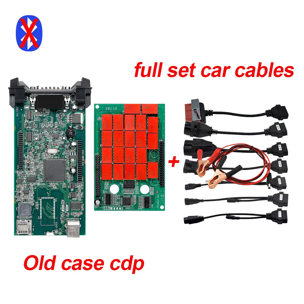 Полный комплект 8 CDP TCS Pro автомобильные кабели OBD/OBD2 диагностический инструмент разъем для мультибрендовых автомобилей профессиональный авто кабель автомобильный интерфейс - Цвет: old case no BT cable