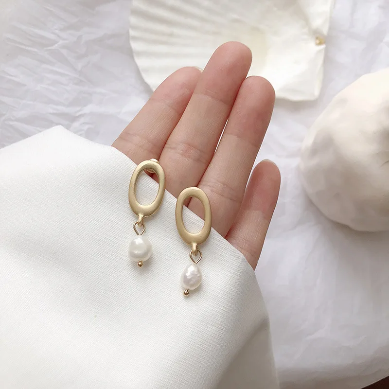 

2019 New Arrival Fashion Simulated-pearl Classic Water Drop Women Dangle Earrings For Female Jewelry Simple Earrings