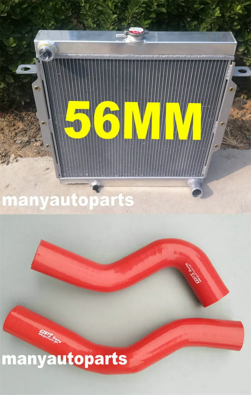 Aluminum Radiator and RED Hose Kit for Toyota LandCruiser HZJ75 75