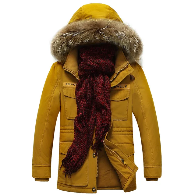 Best price at $111 Cheap 2015 new arrival Brand Men's hooded coat men thick winter fur collar jacket men outdoor wear men plus size outdoor coat