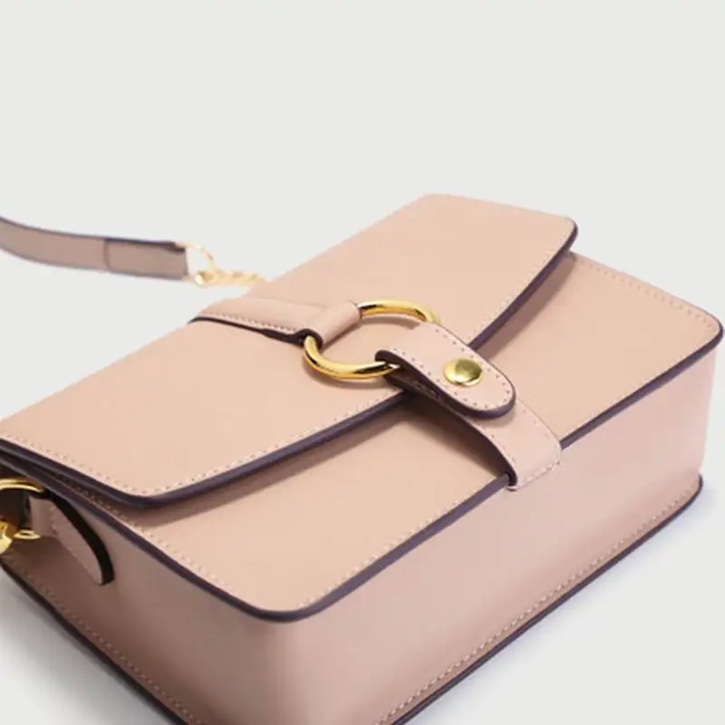 2019 новая простая дикая кожаная сумка мини диагональная маленькая женская кольцо