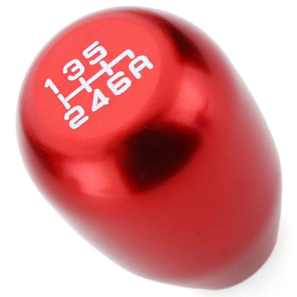 

New Arrival 1pc 6 Speed Universal Red Aluminum Alloy Car Shift Gear Knob Shifter Lever Head for Car Interior Parts