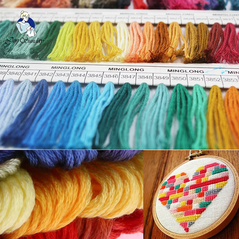 JOY SUNDAY,DMC434 523 Embroidery Floss Cross Stitch Thread 10PCS 1.2M Cross stitch kit