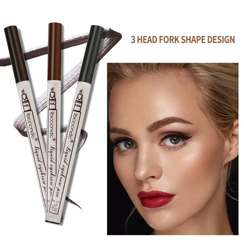 Водонепроницаемый вилка Совет бровей Тату Pen тонкой эскиз Liquid Eye Brow Pencil прочный