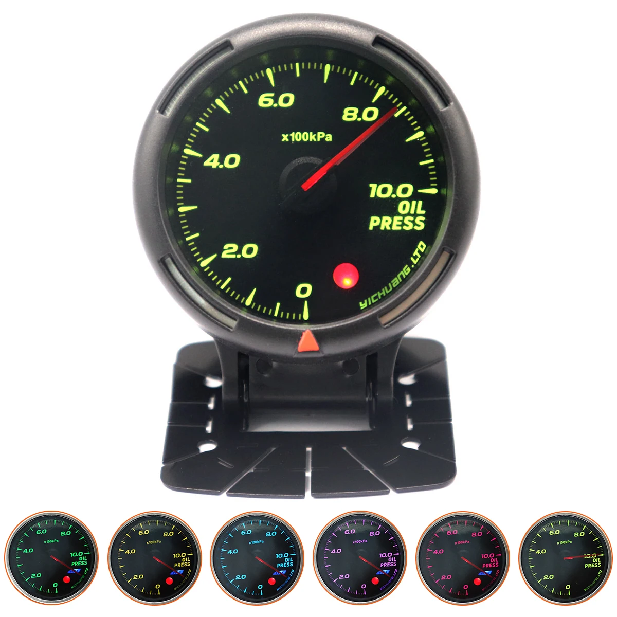 

60MM 10Bar Pressure Gauge 64-Color Backlight with Electronic Pressure Sensor (NPT1/8") for 12V Vehicles