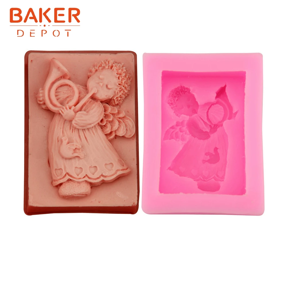 BAKER DEPOT силиконовая помадка форма Ангел мыло свечи формы для украшения торта приспособление силиконовая форма для ремесла штукатурка губчатый торт
