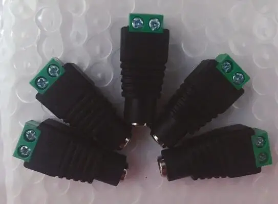 Female 5pcs 5,5 мм x 2,1 мм Женский штекер питания постоянного тока адаптер для 5050 3528 5060 одноцветная Светодиодная лента и камеры видеонаблюдения - Цвет: Female 5pcs