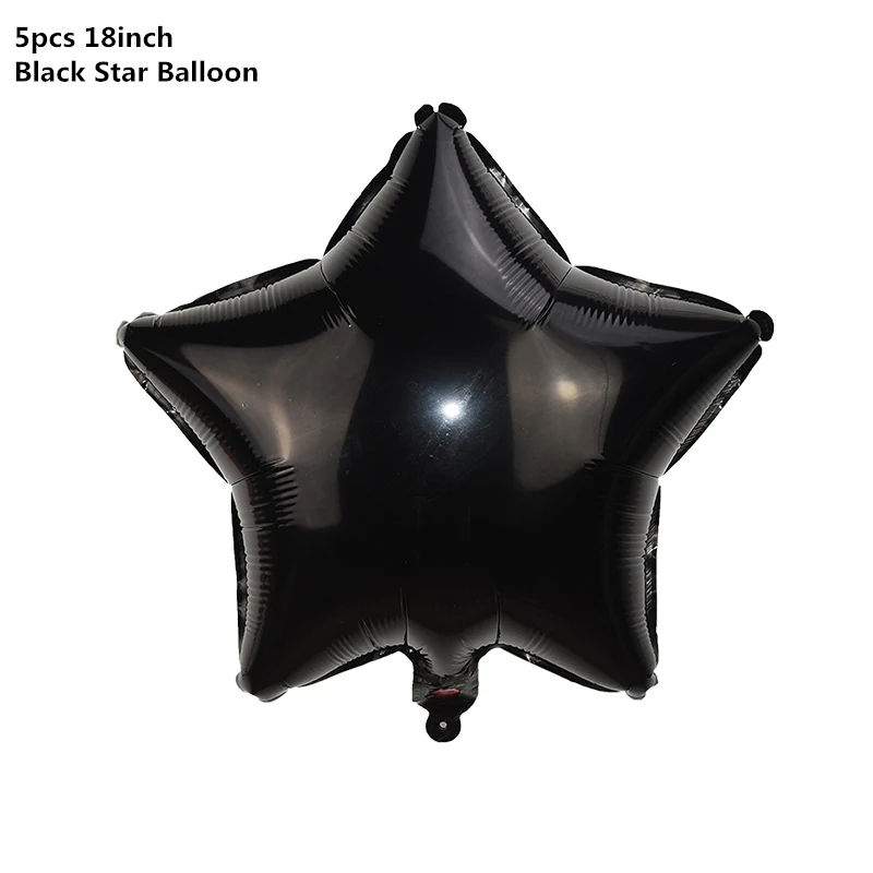 Черное золото с днем рождения баннер шары гелий номер фольги воздушный шар для маленьких мальчиков детей взрослых 18 30 день рождения украшения - Цвет: 5pcs black star