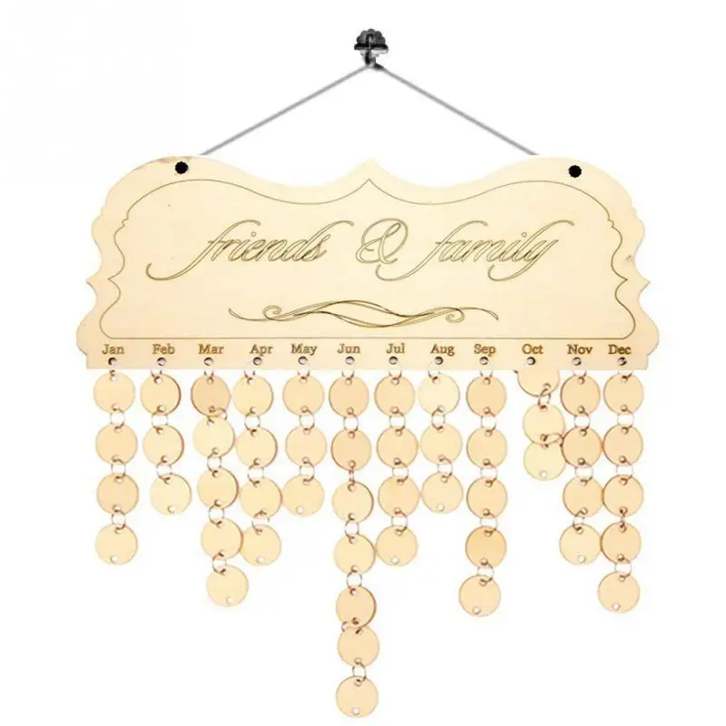 

DIY Calendar Wood Family And Friends Calendar Reminder Event Board Children Development Toys