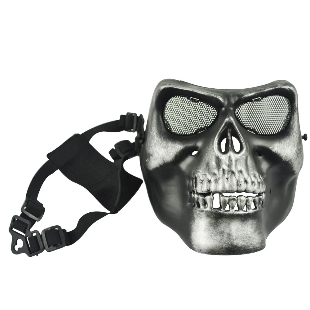 Black Airsoft Full Face Protect Death Skull Safety Mask Zoom Enlarge