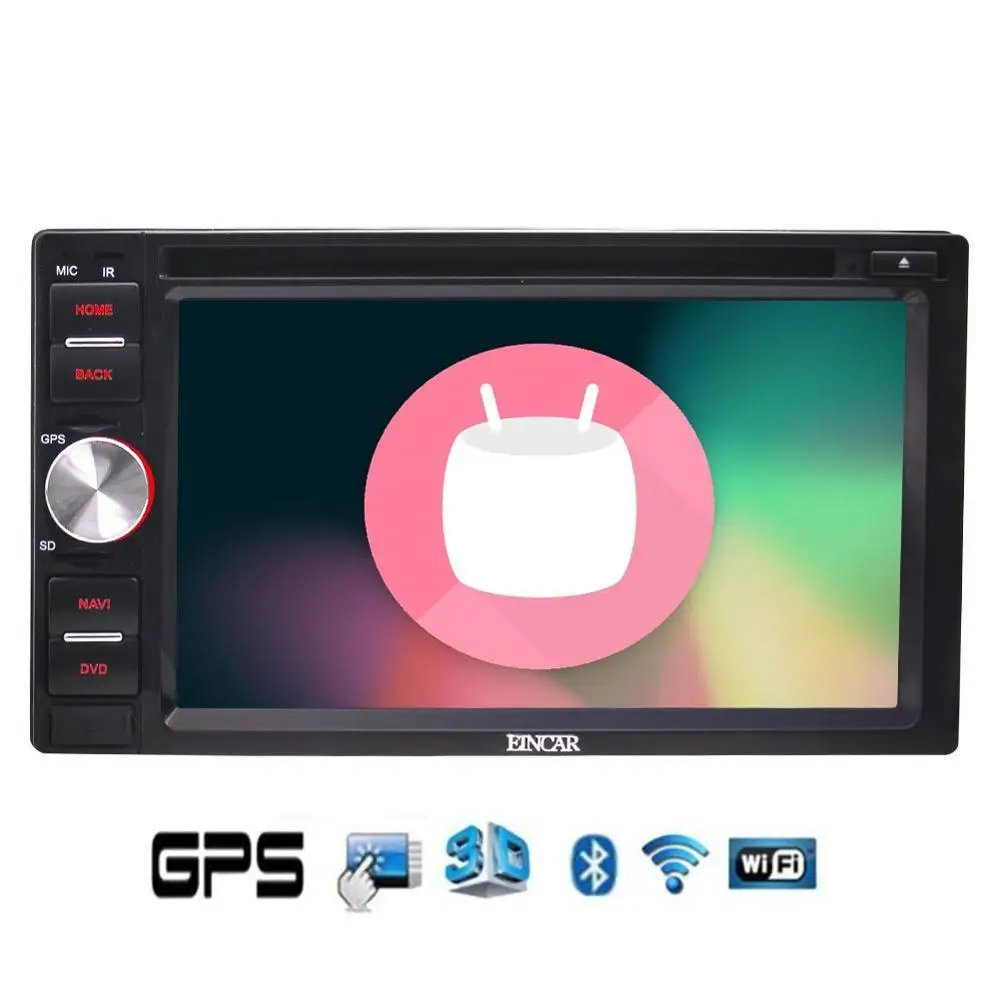 

6.2'' Android6.0 Double Din in Dash Car GPS DVD Player Bluetooth GPS Navigation for Car Head Wifi/Mirrorlink/OBD2/External Mic