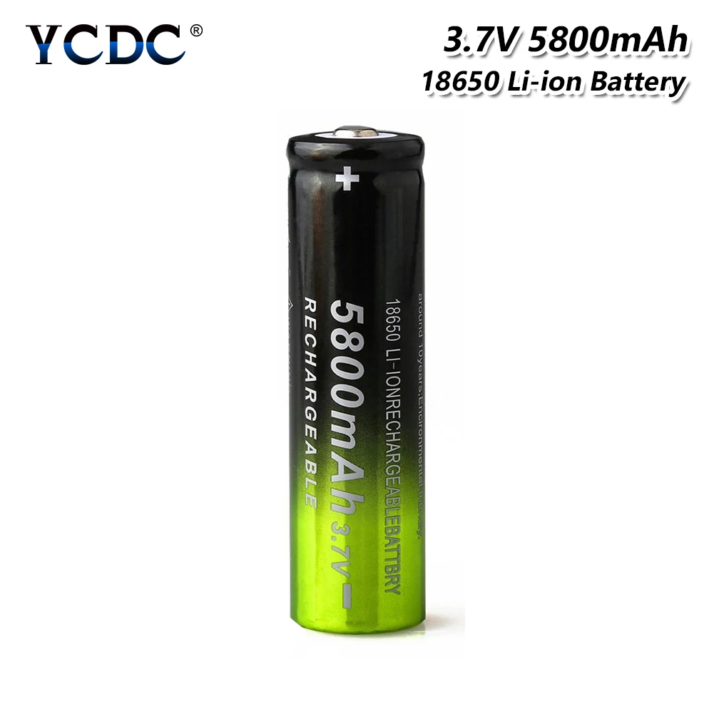 18650 Батарея 3,7 V 5800mAh литиевая перезаряжаемая перезаряжаемый аккумулятор для электронных сигарет Высокая мощность разряда большой ток