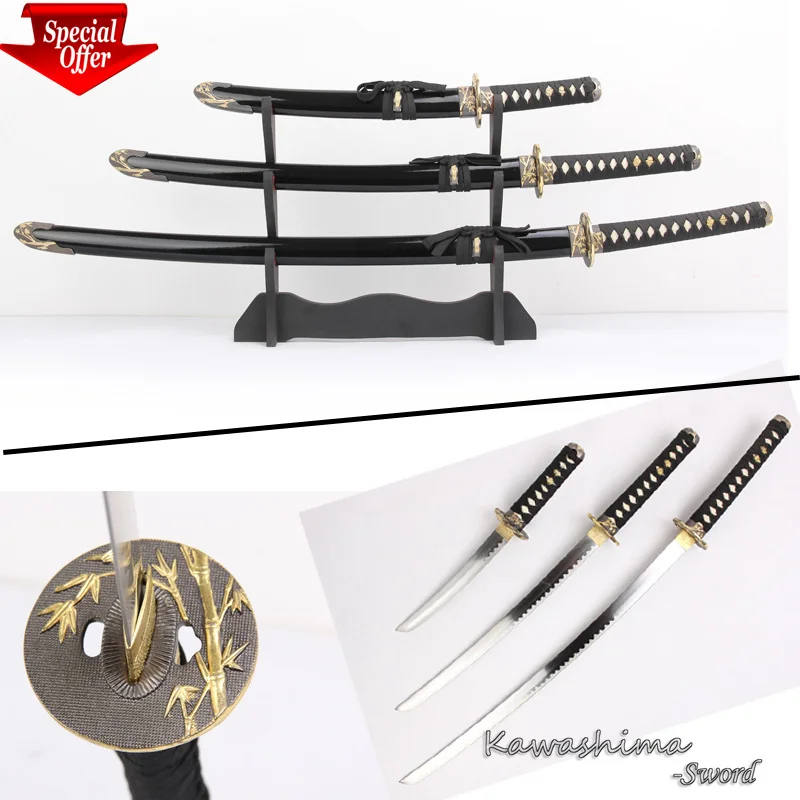 Decorative Sword Traditional Japanese Samurai Set Swords 3PCS With