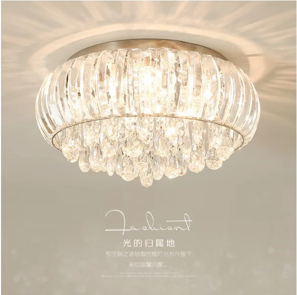 

Led ceiling light round crystal lamp living room lamp modern minimalist master bedroom lamps warm romantic lamps led ceiling