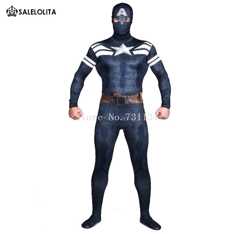 

Superhero The Winter Soldier Cosplay Zentai Costume Multicolor Superman Captain America2 Lycra Spandex Suits
