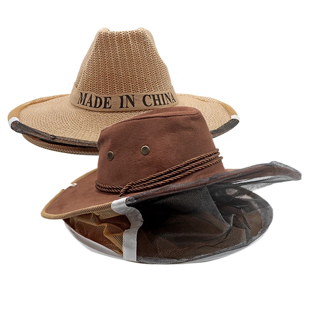 1 Pcs Anti -Méh Arcmaszk Szövet Nejlon Nettó Fonal Kalap Méhészet Védő Sapka Méhész Légy Rovar Cowboy Kényelmes Kialakítás