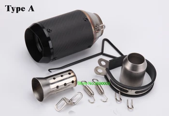 

51mm Inlet Length 160mm Motorcycle Exhaust Pipe Muffler Carbon Fiber Motorbike Exhaust Muffler Pipe with DB Killer