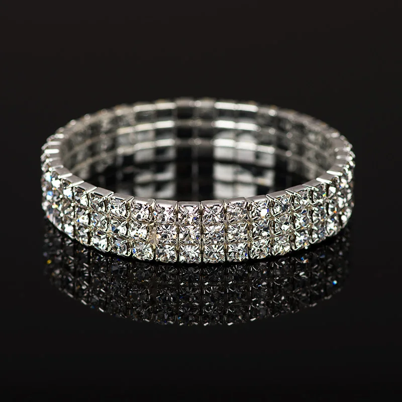 Модные аксессуары многослойный Стразы эластичный браслет B049|ring bezel|ring orbring cushion |