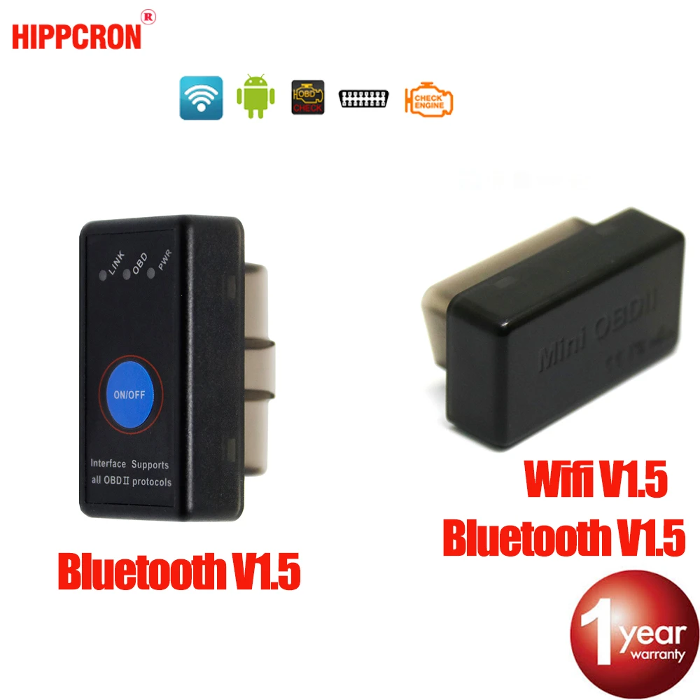 Hippcron ELM327 V1.5 ELM 327 PIC18F25K80 Bluetooth Wifi 4.0 Version 1.5  OBDII / OBD2 for Windows Android Torque Car Code Reader|Code Readers & Scan  Tools| - AliExpress