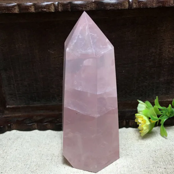 

2.39LB Natural pink rose quartz crystal obelisk wand point healing
