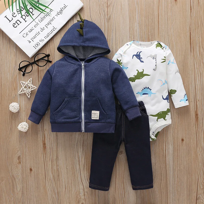 Комплекты из 3 предметов Одежда для новорожденных топы для малышей, свитер+ штаны+ боди с длинным рукавом, зимняя одежда для маленьких девочек