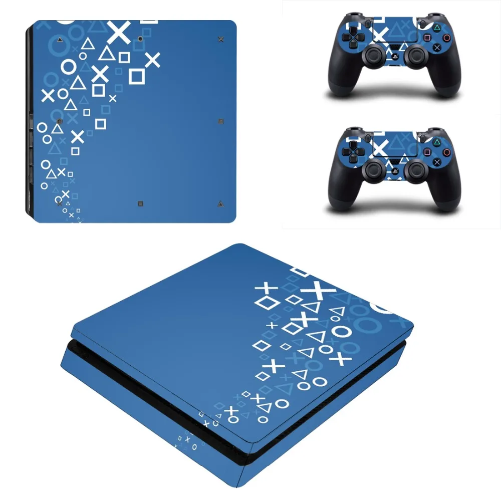 Vinyl Decal Skin For PS4 Slim Console Cover For Playstation 4 PS4 Slim Skin Stickers + Controll
