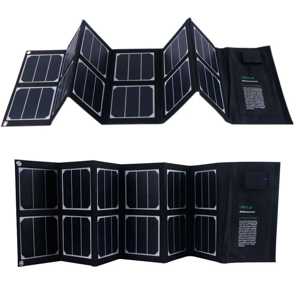 40W Foldable Solar Panel Portable Solar Charger Dual Output (USB Port + 18v DC Output)