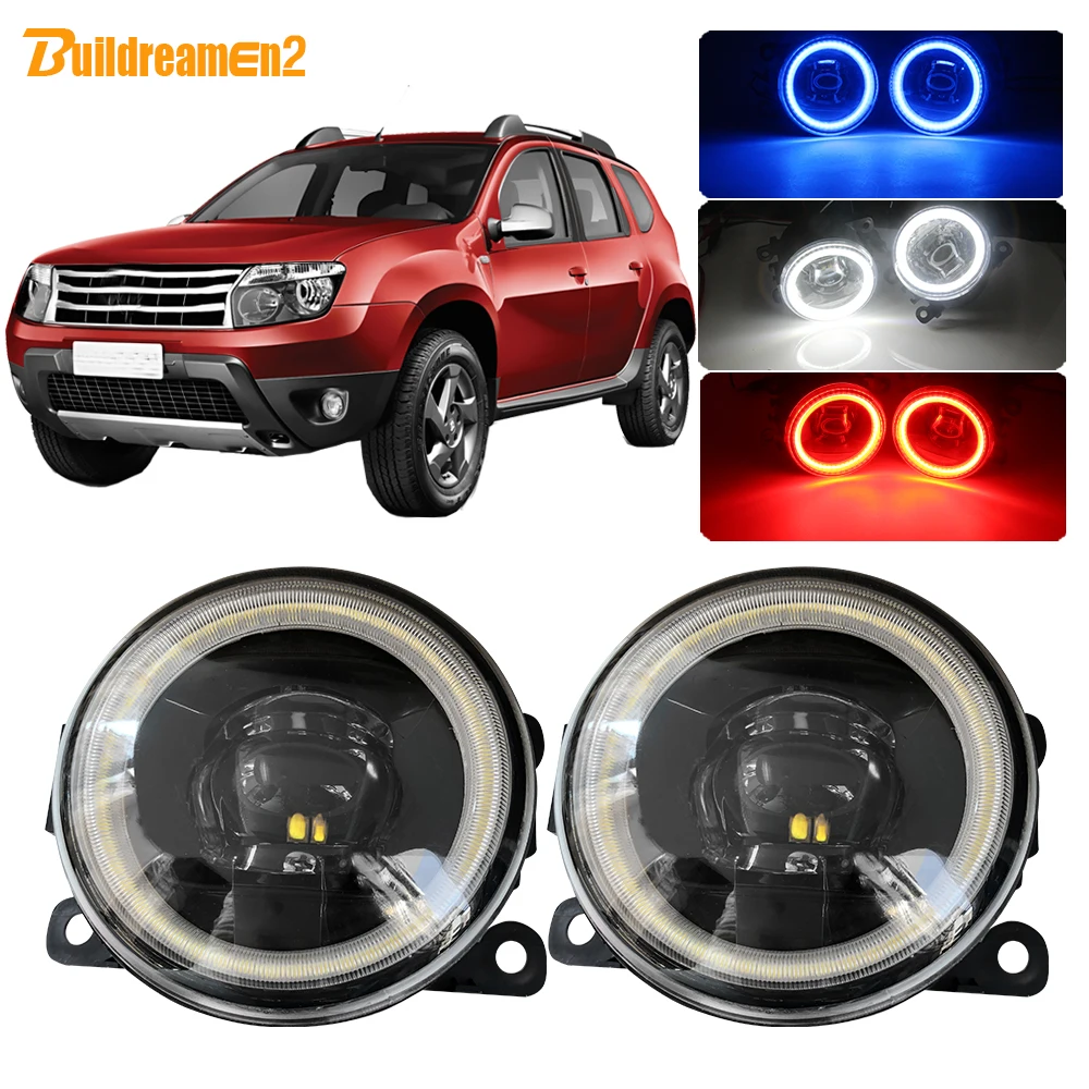 

Buildreamen2 For Renault Duster Car 4000LM LED Lamp Fog Light Angel Eye Daytime Running Light 12V Styling 2012 2013 2014 2015