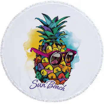 

Fashion Microfiber Round Beach Towel Pineapple Shower Bath Blankets Large 150 cm For Adult Circle Yoga Mat Tassel Dropshipping