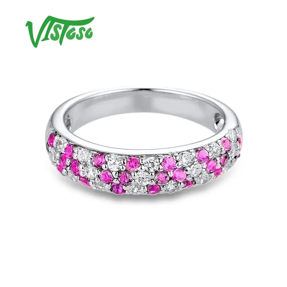 VISTOSO Серебряные кольца для Для женщин блестящий красный шпинелей 925 пробы серебро