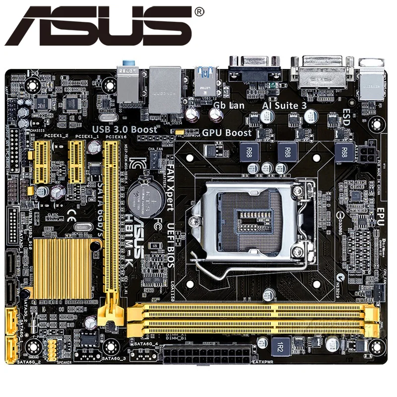 Asus H81M-K настольная материнская плата H81 Socket LGA 1150 i3 i5 i7 DDR3 16G Micro-ATX UEFI биос оригинальная б/у материнская плата горячая распродажа