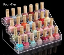 4 Tiers Makeup Cosmetic Display Stand Clear Acrylic Organizer Mac Lipstick Jewelry Display Holder Lipstick Nail Polish Rack 2016 metal heart nail polish display rack jewelry organizer stand holder makeup storage holder 2tier