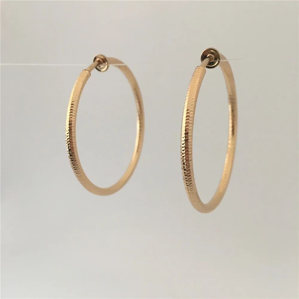 

FASHION JEWELRY CLIP ON EARRINGS TEXTURED HOOP EARRINGS FOR WOMEN GIRL