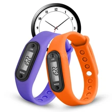 500 шт./лот, цифровые силиконовые наручные часы с ЖК-дисплеем, шагомером, счетчиком калорий, женские и мужские спортивные часы
