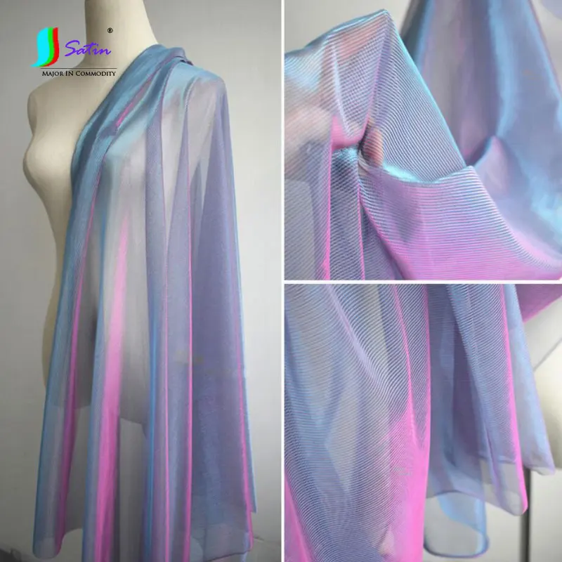 Высокое качество Фэнтези Лазерная иллюзия, Мягкая сетчатая ткань, Кружева Градиент прозрачный, свадебные съемки фон, одежда ткань A0136F