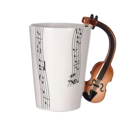 300 мл, креативные индивидуальные чашки, гитара, пианино, керамическая чашка, персональная Музыкальная нота, Молочный Сок, стаканчики, кофе, чай, чашка в подарок - Цвет: C