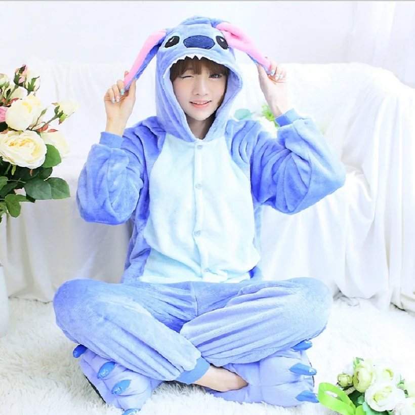 

Winter Adult Women Onesie Animal Halloween Cartoon Costume Pajamas Hooded Sleepwear Unicron Stitch Panda Pikachu Tigger Totoro