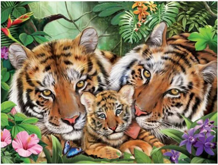 

tigers 5D DIY Diamond Painting Needlework Diamond cross stich Diamond Embroidery Pattern Hobbies and Crafts Home Decor Gifts