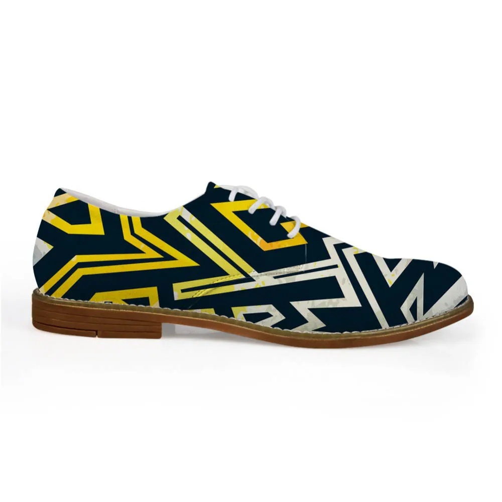 New Simple Design Oxford Shoes for Men Leather Summer Leopard Flat Graffiti Shoes for Studnets Oxford abstract Shoes