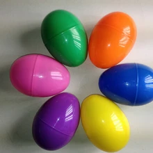 Украшение, сплошной цвет, открывающаяся яичная скорлупа, пластиковое яйцо, пасхальное яйцо для подарка, 8x5,5 см, 6 шт./лот