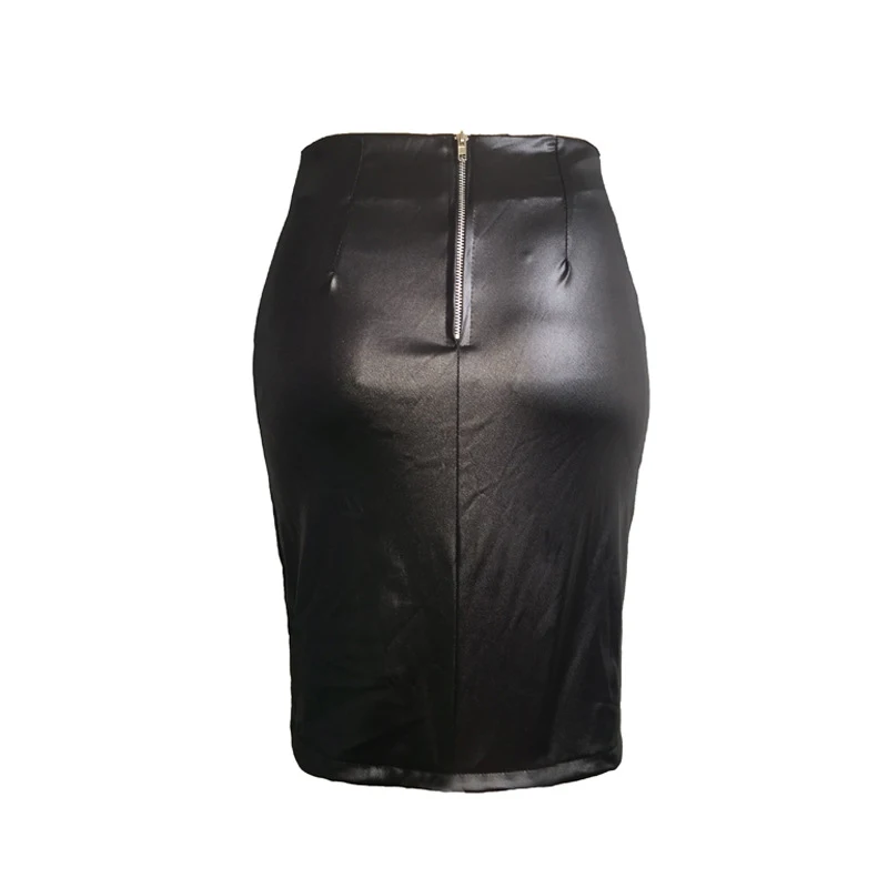 Женская юбка-карандаш, сексуальная, облегающая, искусственная кожа, высокая талия, шнуровка, плюс размер, юбка