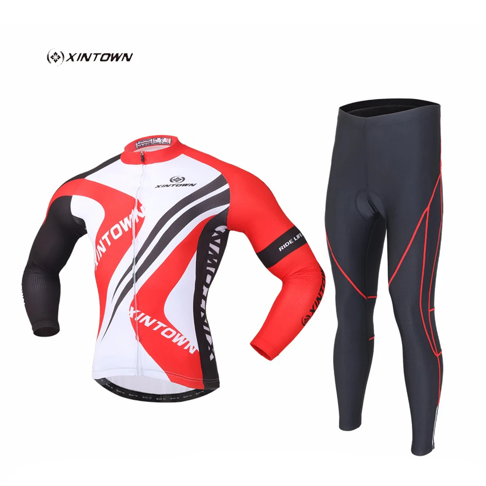 

XINTOWN Spring and Autumn Long Sleeve Outdoor Cycling Sport Jersey Pants Quick Dry Set Breathable Cycling Wear Ropa Ciclismo Set